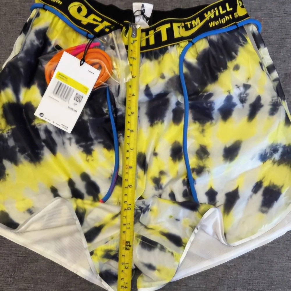 Nike Off-White Nike Off-White Women's Tie-Dye Shorts - Yellow and Blue - Picture 3 of 6